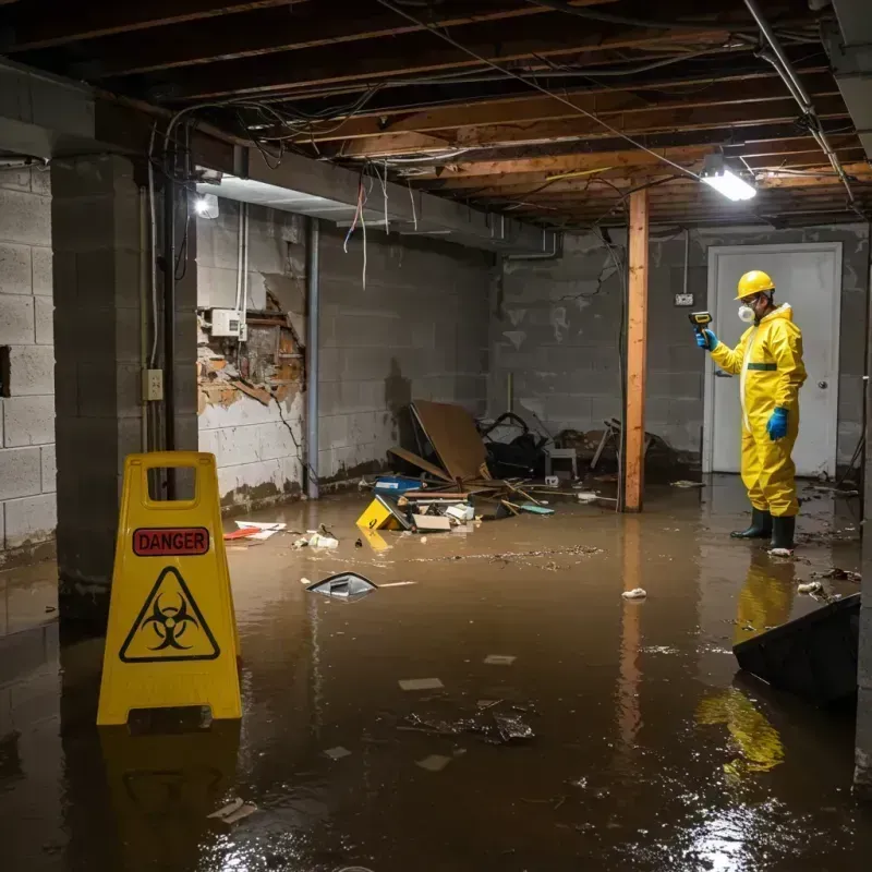 Flooded Basement Electrical Hazard in Andrews, IN Property